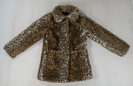 Kensie Girl Faux Fur Leopard Print Jacket  Animal Print Coat Girls Size 10/12 - £33.95 GBP