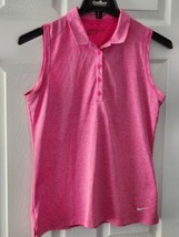 Nike Golf Dri Fit Tour Performance Womens Hot Pink Top Sleeveless Size L - $14.82