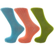 Mid Calf Colorful Socks for Women Soft and Breathable 3 Pairs (US, Numer... - £8.55 GBP