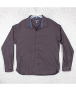 Van Heusen Men&#39;s Dress Shirt Long Sleeve Geometric Dark Purple 17 17.5 - £8.04 GBP