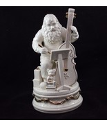 Santa Playing Cello Figurine Ceramic Large 12&quot;  Christmas Xmas - $35.27