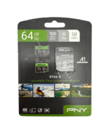 PNY Elite X 2 64GB microSDXC UHS I U3 V30 A1 Cards with SD Adapter Kit C... - $233.61 MXN
