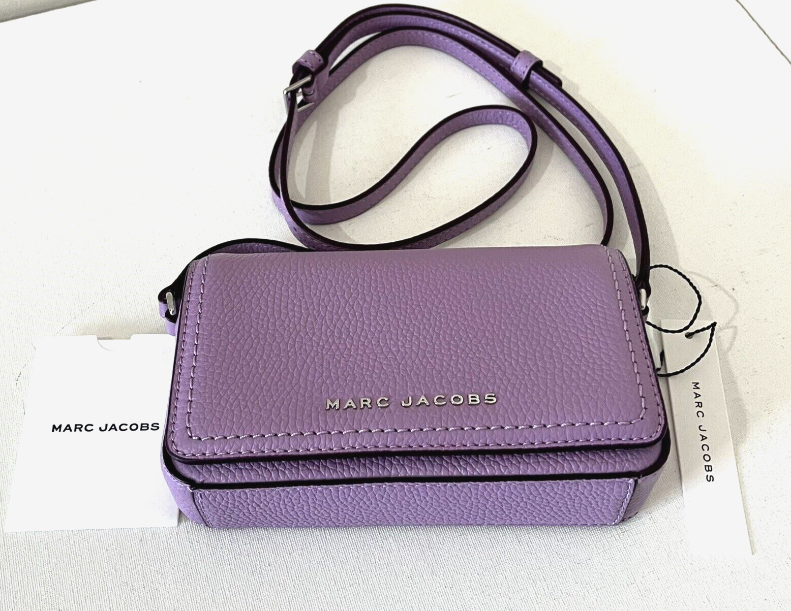 New Marc Jacobs Mini Flap Crossbody Pebble Leather Regal Orchid Item image 3
