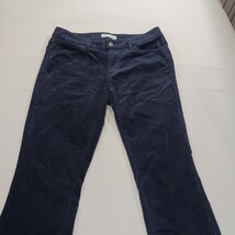 LOFT Corduroy Pants Women's Sz 26 (29×29) Blue Curvy Skinny Leg Pockets Stretch image 11
