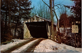 Windsor Mills Covered Bridge Ashtabula County Ohio  Postcard winter, snow  - £4.29 GBP