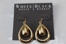 White House Black Market French Wire Earrings Gold Metal Teardrops - £14.18 GBP