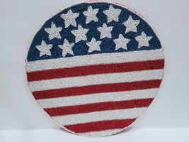 (1) Williamstown Home Flag 4th of July Patriotic Beaded Placemat Charger... - $32.66