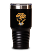 30 oz Tumbler Stainless Steel Insulated Funny Cheetah Print Skull Cool  - £24.01 GBP