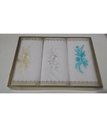 Embroidered Floral 3 Handkerchief Hankie New Old Stock - £12.73 GBP