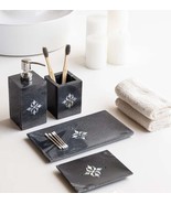 Elegant Black Marble Bathroom Accessory Set | 4 Peace Set Soap Dish, Tow... - $10,426.89 MXN