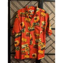 Joe Marlin Mens Aloha Hawaiian Shirt Tropical Beach Scene Red Size L - $14.85