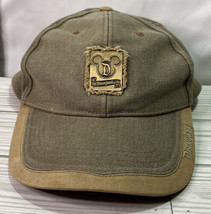 Vintage Walt Disney World Metal Badge Army Green Hat Adult Size Adjustable  - £7.95 GBP