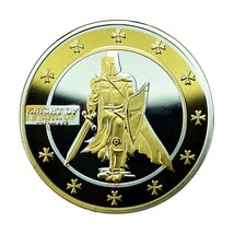 Malta Medal Maltese Cross / Knight 34mm Gold Plated 04158 - £31.72 GBP