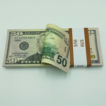  Realistic Prop Money 50 Pcs $50 Double Sided Full Print Realistic looks Real - £11.18 GBP