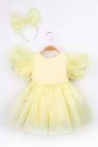 Yellow Crown Organza Girl&#39;s Party Dress - Carlene - £53.89 GBP