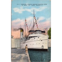 S.S. Keewatin Passing Through Canadian Locks Sault Ste. Marie ON Postcard PC327 - £3.85 GBP