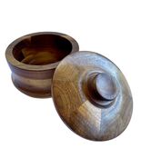 Handmade Wooden Bowl with Lid Round Decorative   Trinkets Candy Keys Keeper - €12,75 EUR