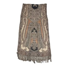 Collection Eighteen Boho Paisley Fringe Lightweight Brown Printed Scarf ... - £22.41 GBP