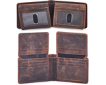 Men&#39;S Bifold Wallet Real Leather RFID Blocking High Capacity with 2 ID W... - $32.08