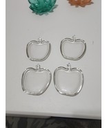 Vintage Set Of 4 Clear Small Glass Apple Shaped Trinket/Plates 4&quot;x4&quot; - $19.20 CAD