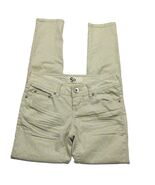 SO Womens Skinny Jeans Size 1 Beige Yellow Polka Dot Stretch - $26.40 CAD