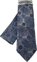 Stacy Adams Men&#39;s Tie Hanky Set Powder Blue Navy Charcoal Gray Silver 3.... - £17.01 GBP