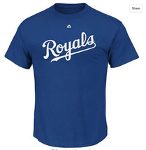 Majestic Men Kansas City Royals Eric Hosmer 35 Crew Neck  T-Shirt, Blue, XL - £13.44 GBP