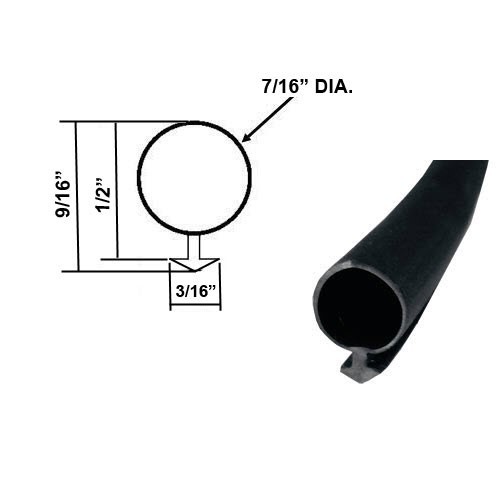 Gordon Glass® Automotive Black Silicone Bulb Type Gasket, 7/16&quot; DIA, 3/16&quot;  - $46.09