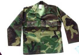 New Bdu Woodland Camouflage Jacket Made In The Usa Toddler Youth Size 5 / 5T - £12.74 GBP