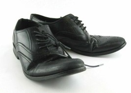 Steve Madden Black Wingtip Oxfords Leather Shoes Size 7.5 Free Shipping - £19.13 GBP