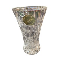 4&quot; Lenox Fine Lead Crystal Glass Star Bud Mini Flared Vase - $14.83