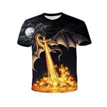 Fire Breathing Dragon T Shirt   Crew Neck - Short Sleeve - Fashion Tee - £15.97 GBP