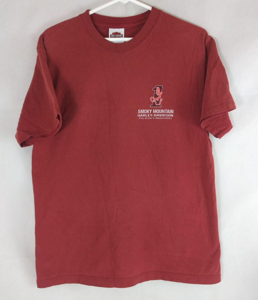 Hanes Beefy-T Men&#39;s Smokey Mountain Harley Davidson 100% Cotton T-Shirt ... - $11.87