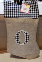 Christmas Stocking Burlap Monogram You Choose Letter &amp; Color 14&quot; x 7&quot; NI... - £3.10 GBP