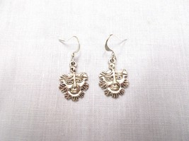 NEW GREEN MAN - FATHER EARTH LEAF FACE 2 SIDED CHARMS DANGLING DROP EARR... - $6.99 CAD