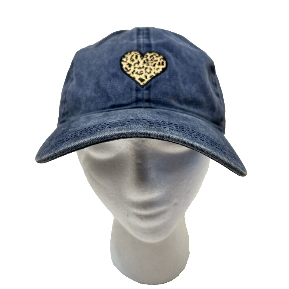 Primary image for David and Young Womens Cotton Blue Ball Cap Leopard Heart Adjustable Strap