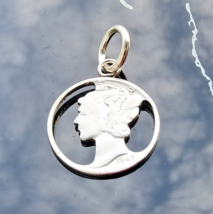1942 MERCURY DIME ARTISTIC 90% US SILVER CUT COIN FOR CHARM OR PENDANT - $451.20 MXN