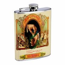 Vintage Cigar Box Poster D6 Flask 8oz Stainless Steel Hip Drinking Whiskey - £11.63 GBP