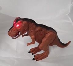 Midwood Brands T Rex Dinosaur Animated Roars Chomps Red Light Up Eyes Movie Toys - £8.49 GBP