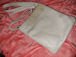 Italian Sienna De Luca Genuine Leather Crossbody Bag, colour cream - $18.00