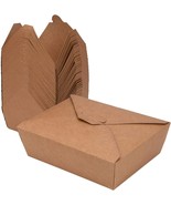 Disposable 38 Oz Takeout Food Containers (50 Pack) Kraft Paper Food Cont... - £33.22 GBP