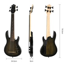 MiNi 4string ukulele electric bass black color Without Fret Only Fret Li... - $178.19