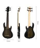 MiNi 4string ukulele electric bass black color Without Fret Only Fret Li... - £139.31 GBP