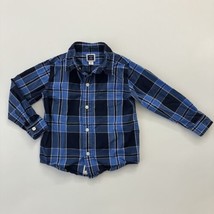 Janie and Jack Toddler Boys Long Sleeve Tartan Plaid Oxford Shirt Blue 2T - $7.87