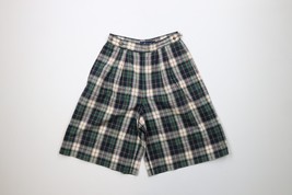 Vtg 80s Ralph Lauren Womens 8 Pleated Gurkha Bermuda Bush Shorts Tartan ... - $98.95