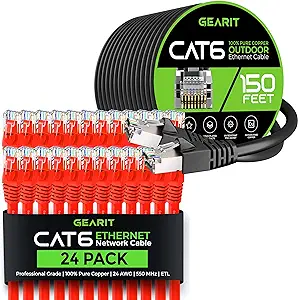 GearIT 24Pack 3ft Cat6 Ethernet Cable &amp; 150ft Cat6 Cable - $186.99