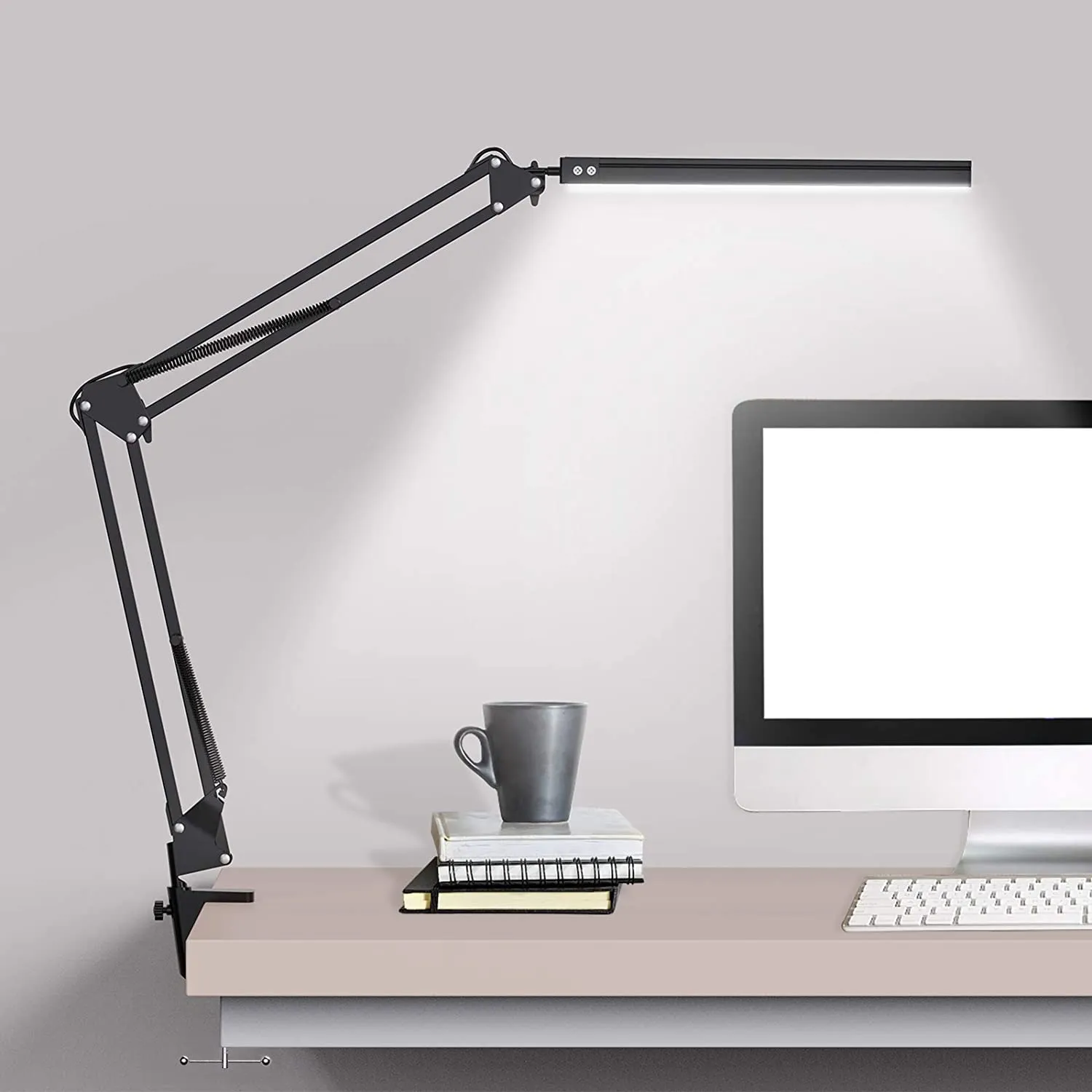 LED Desk Lamp Eye-Caring Adjustable Swing Arm Table Light with Clamp rea... - $19.81+