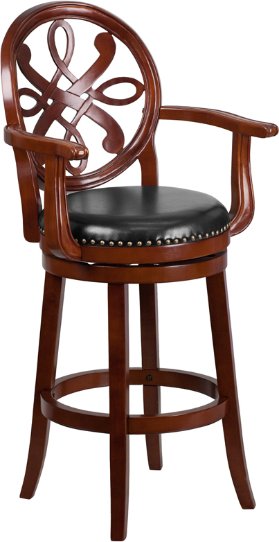 30" Cherry Wood Stool w/ Arms TA-550230-CHY-GG