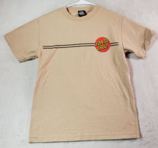 Santa Cruz T Shirt Unisex Small Beige 100% Cotton Short Sleeve Crew Neck Logo - £8.66 GBP