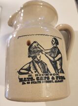 Vintage Pearson&#39;s of Chesterfield Stoneware Pitcher w/ Blue Promotional ... - $4.46